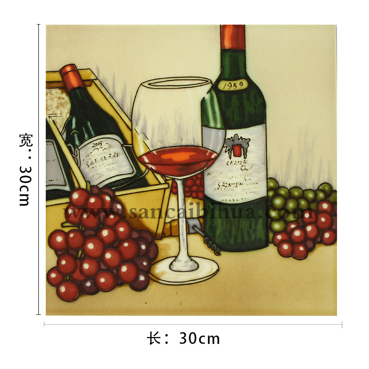 歐式紅酒酒杯葡萄三彩壁畫(huà) 歐式紅酒酒杯葡萄三彩壁畫(huà)