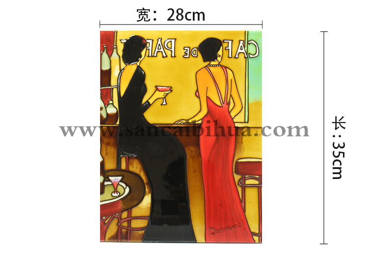 歐美人物三彩瓷板畫(huà)尺寸