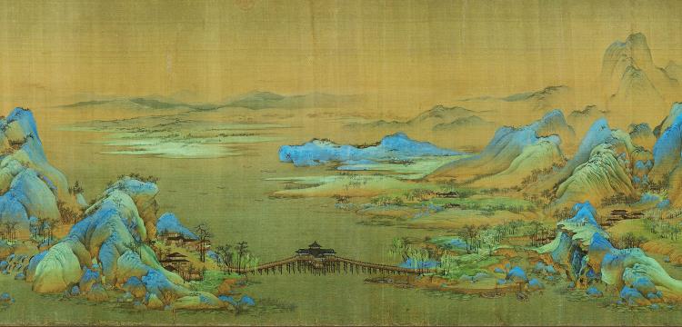 千里江山圖瓷板畫 千里江山圖瓷板畫